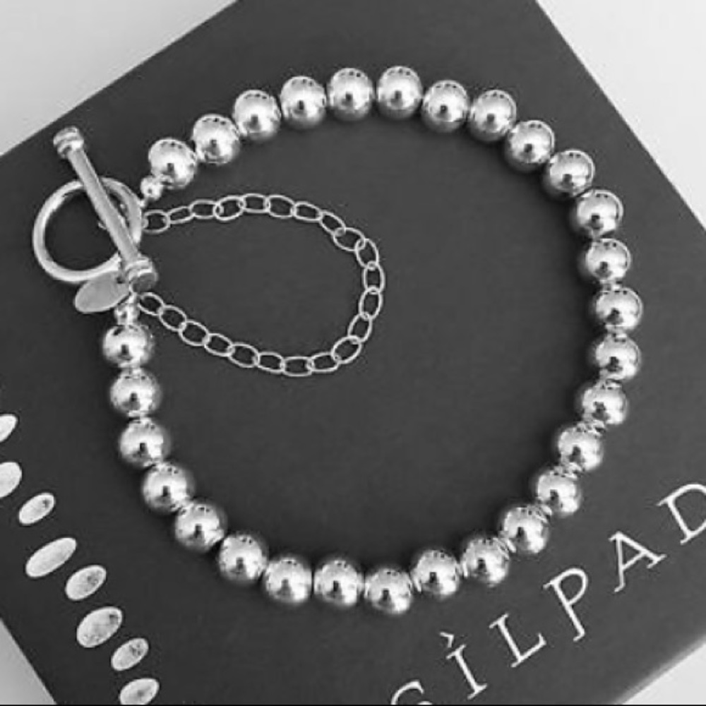 Vintage Silpada Sterling Silver Bead Ball Toggle Clasp Bracelet B0059 - Picture 8 of 9